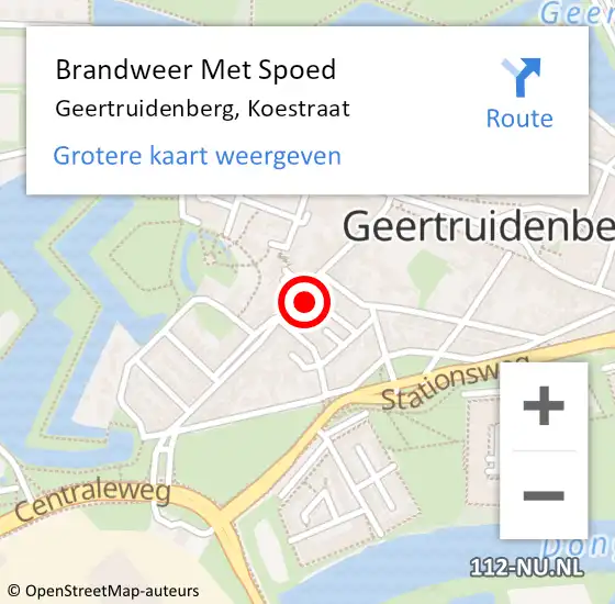 Locatie op kaart van de 112 melding: Brandweer Met Spoed Naar Geertruidenberg, Koestraat op 10 november 2024 20:16