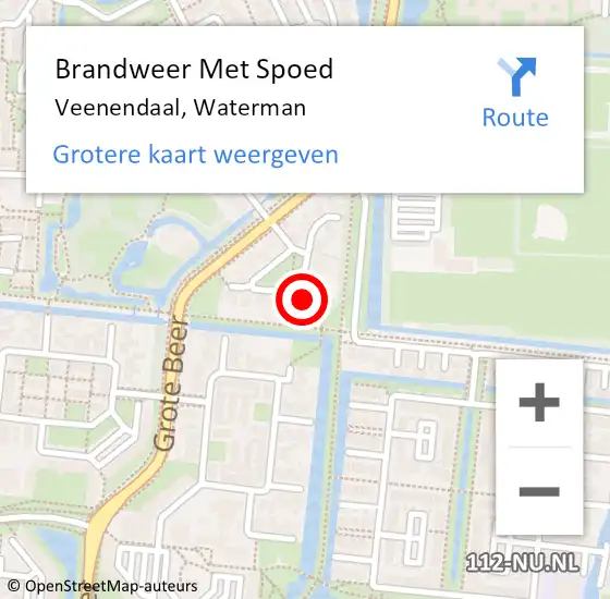 Locatie op kaart van de 112 melding: Brandweer Met Spoed Naar Veenendaal, Waterman op 10 november 2024 21:16