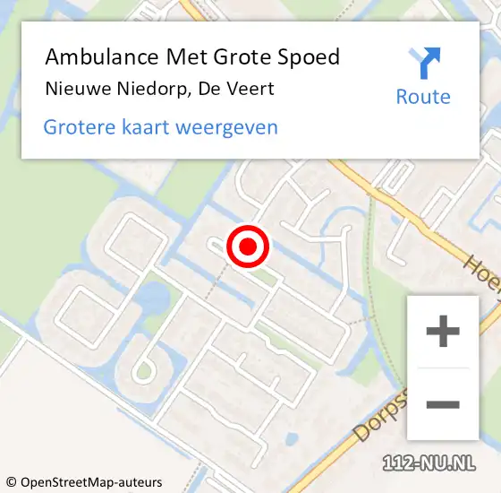 Locatie op kaart van de 112 melding: Ambulance Met Grote Spoed Naar Nieuwe Niedorp, De Veert op 10 november 2024 21:36