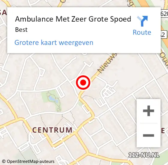 Locatie op kaart van de 112 melding: Ambulance Met Zeer Grote Spoed Naar Best op 10 november 2024 22:07