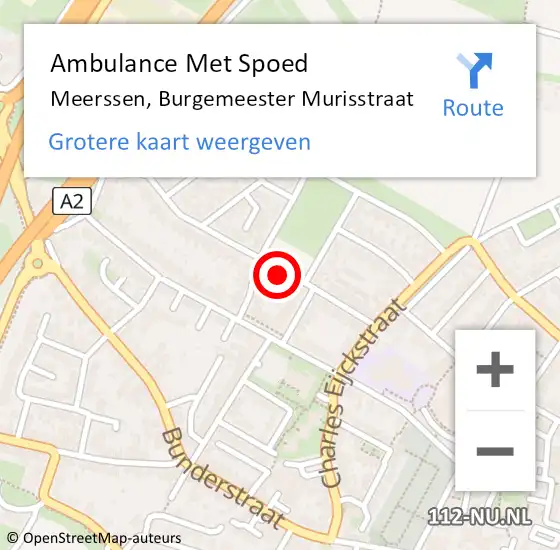 Locatie op kaart van de 112 melding: Ambulance Met Spoed Naar Meerssen, Burgemeester Murisstraat op 26 oktober 2014 14:33