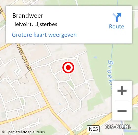 Locatie op kaart van de 112 melding: Brandweer Helvoirt, Lijsterbes op 18 oktober 2013 20:04