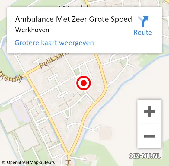 Locatie op kaart van de 112 melding: Ambulance Met Zeer Grote Spoed Naar Werkhoven op 10 november 2024 22:53