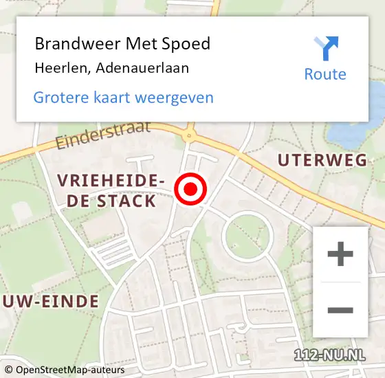 Locatie op kaart van de 112 melding: Brandweer Met Spoed Naar Heerlen, Adenauerlaan op 10 november 2024 23:32