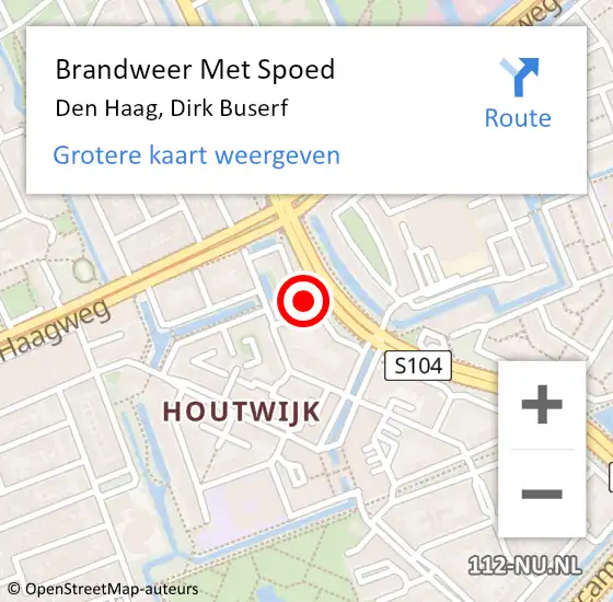 Locatie op kaart van de 112 melding: Brandweer Met Spoed Naar Den Haag, Dirk Buserf op 11 november 2024 00:00