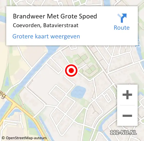 Locatie op kaart van de 112 melding: Brandweer Met Grote Spoed Naar Coevorden, Batavierstraat op 11 november 2024 00:58