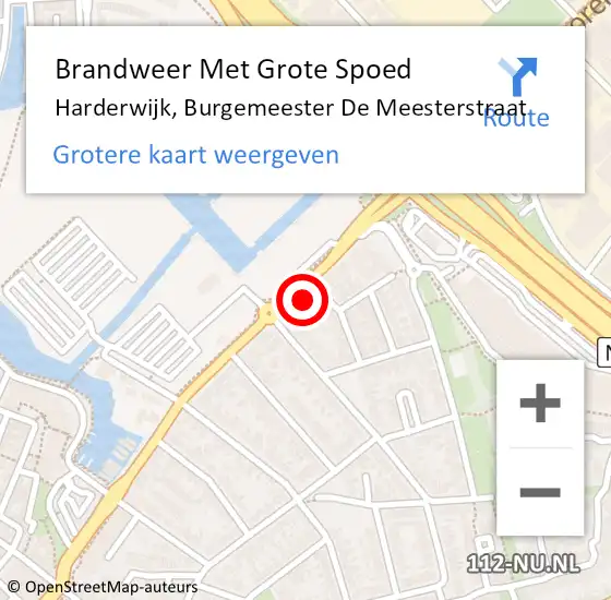 Locatie op kaart van de 112 melding: Brandweer Met Grote Spoed Naar Harderwijk, Burgemeester De Meesterstraat op 11 november 2024 01:19