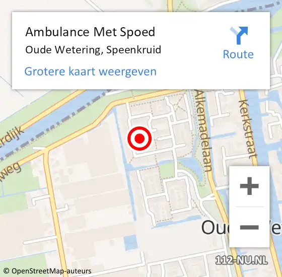 Locatie op kaart van de 112 melding: Ambulance Met Spoed Naar Oude Wetering, Speenkruid op 11 november 2024 01:20