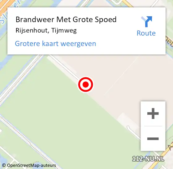 Locatie op kaart van de 112 melding: Brandweer Met Grote Spoed Naar Rijsenhout, Tijmweg op 11 november 2024 03:00