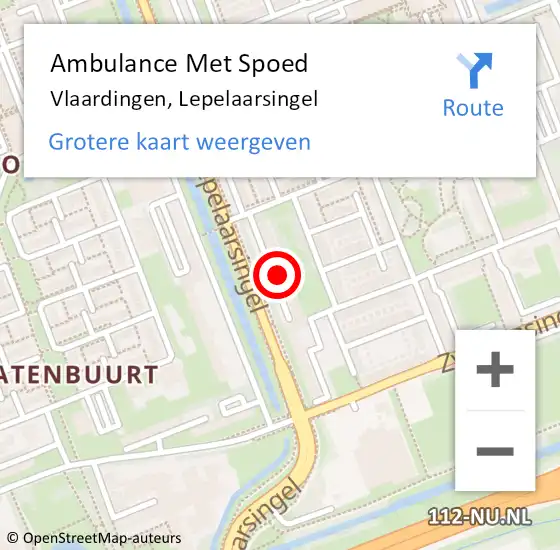 Locatie op kaart van de 112 melding: Ambulance Met Spoed Naar Vlaardingen, Lepelaarsingel op 11 november 2024 04:53