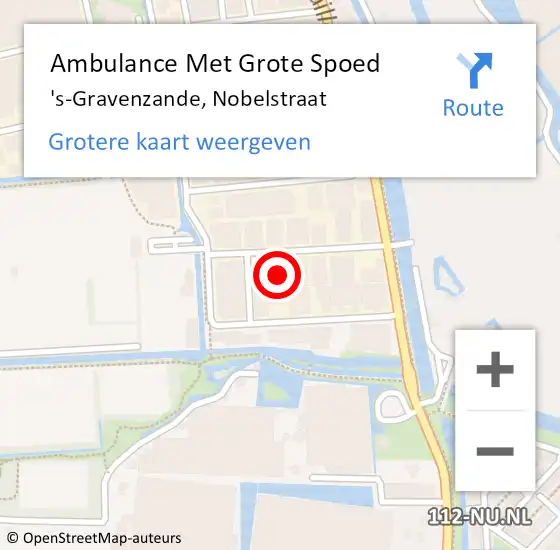 Locatie op kaart van de 112 melding: Ambulance Met Grote Spoed Naar 's-Gravenzande, Nobelstraat op 11 november 2024 07:06