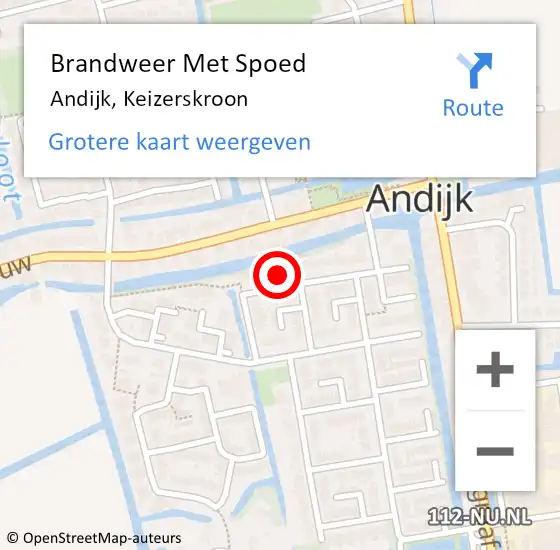 Locatie op kaart van de 112 melding: Brandweer Met Spoed Naar Andijk, Keizerskroon op 11 november 2024 07:45