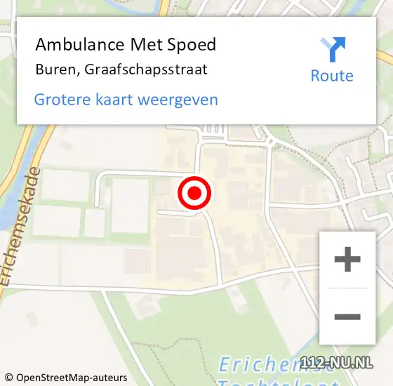 Locatie op kaart van de 112 melding: Ambulance Met Spoed Naar Buren, Graafschapsstraat op 26 oktober 2014 15:10