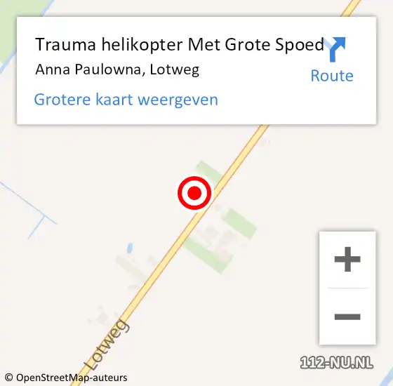 Locatie op kaart van de 112 melding: Trauma helikopter Met Grote Spoed Naar Anna Paulowna, Lotweg op 11 november 2024 08:19