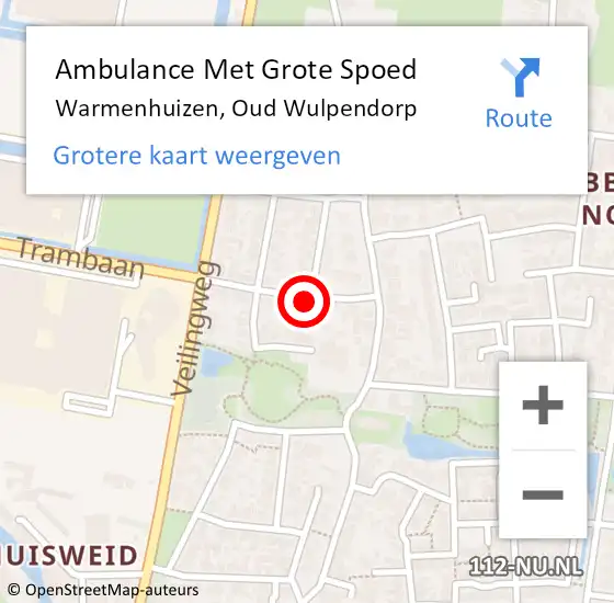 Locatie op kaart van de 112 melding: Ambulance Met Grote Spoed Naar Warmenhuizen, Oud Wulpendorp op 11 november 2024 08:35