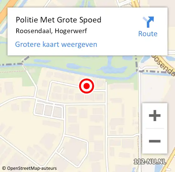 Locatie op kaart van de 112 melding: Politie Met Grote Spoed Naar Roosendaal, Hogerwerf op 11 november 2024 08:39