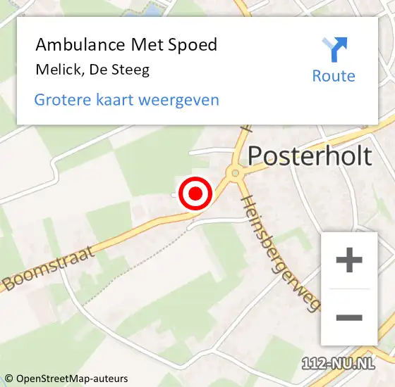 Locatie op kaart van de 112 melding: Ambulance Met Spoed Naar Melick, De Steeg op 11 november 2024 09:07