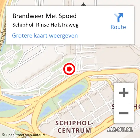 Locatie op kaart van de 112 melding: Brandweer Met Spoed Naar Schiphol, Rinse Hofstraweg op 11 november 2024 09:29