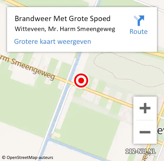 Locatie op kaart van de 112 melding: Brandweer Met Grote Spoed Naar Witteveen, Mr. Harm Smeengeweg op 11 november 2024 09:33