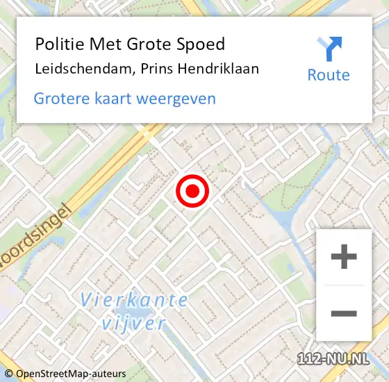 Locatie op kaart van de 112 melding: Politie Met Grote Spoed Naar Leidschendam, Prins Hendriklaan op 11 november 2024 09:43