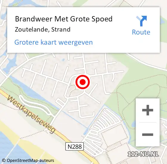 Locatie op kaart van de 112 melding: Brandweer Met Grote Spoed Naar Zoutelande, Strand op 11 november 2024 10:04