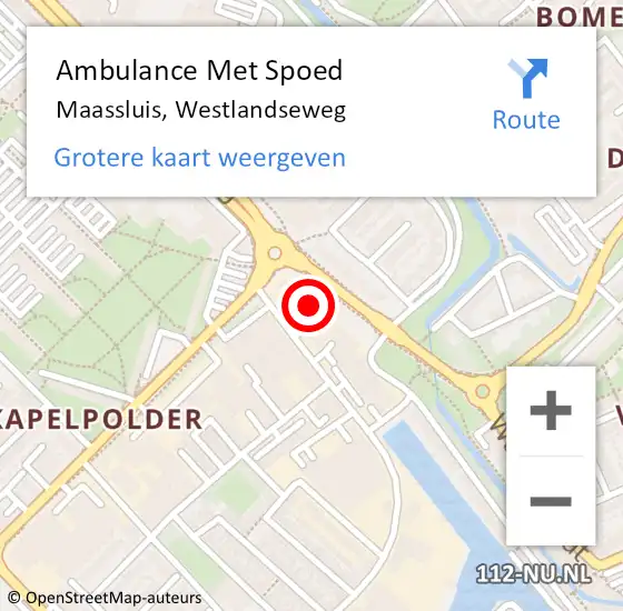 Locatie op kaart van de 112 melding: Ambulance Met Spoed Naar Maassluis, Westlandseweg op 11 november 2024 10:11