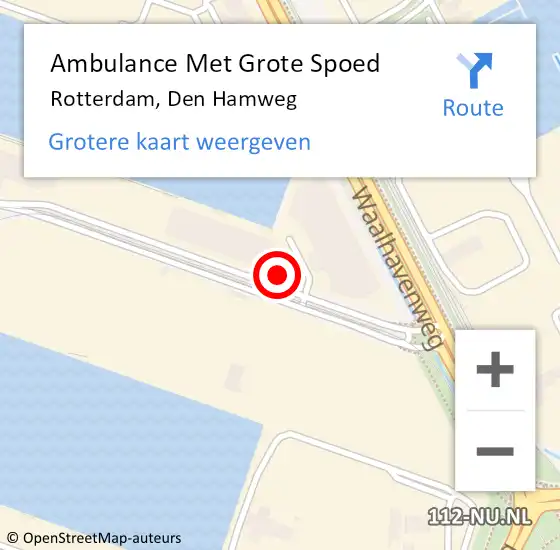 Locatie op kaart van de 112 melding: Ambulance Met Grote Spoed Naar Rotterdam, Den Hamweg op 11 november 2024 10:24