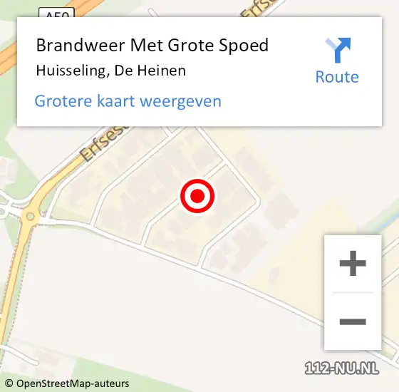 Locatie op kaart van de 112 melding: Brandweer Met Grote Spoed Naar Huisseling, De Heinen op 11 november 2024 11:12