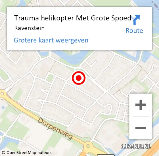 Locatie op kaart van de 112 melding: Trauma helikopter Met Grote Spoed Naar Ravenstein op 11 november 2024 11:20