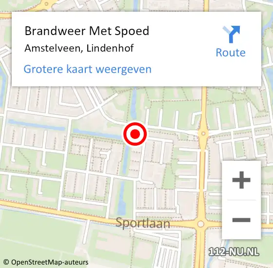 Locatie op kaart van de 112 melding: Brandweer Met Spoed Naar Amstelveen, Lindenhof op 11 november 2024 11:24