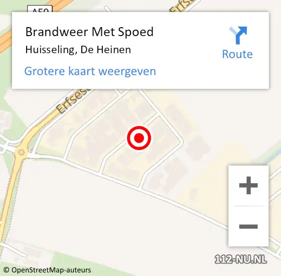 Locatie op kaart van de 112 melding: Brandweer Met Spoed Naar Huisseling, De Heinen op 11 november 2024 12:14