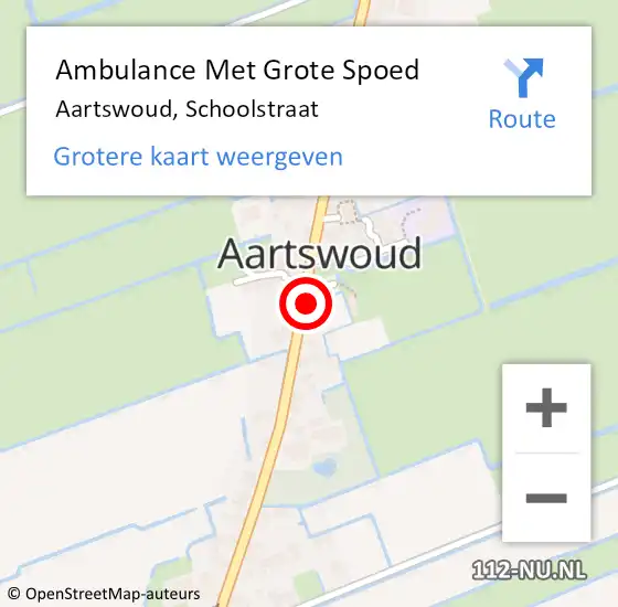 Locatie op kaart van de 112 melding: Ambulance Met Grote Spoed Naar Aartswoud, Schoolstraat op 26 oktober 2014 15:51