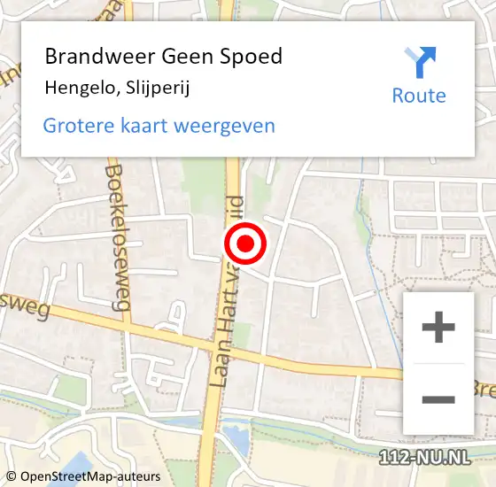 Locatie op kaart van de 112 melding: Brandweer Geen Spoed Naar Hengelo, Slijperij op 11 november 2024 12:43