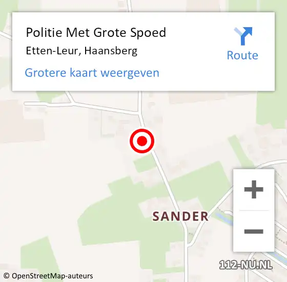 Locatie op kaart van de 112 melding: Politie Met Grote Spoed Naar Etten-Leur, Haansberg op 11 november 2024 13:08