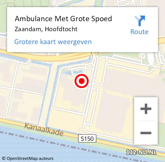 Locatie op kaart van de 112 melding: Ambulance Met Grote Spoed Naar Zaandam, Hoofdtocht op 11 november 2024 13:13