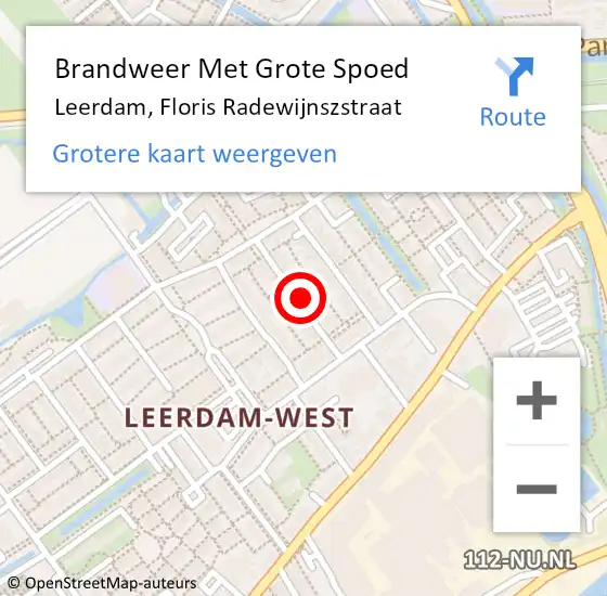 Locatie op kaart van de 112 melding: Brandweer Met Grote Spoed Naar Leerdam, Floris Radewijnszstraat op 11 november 2024 13:25