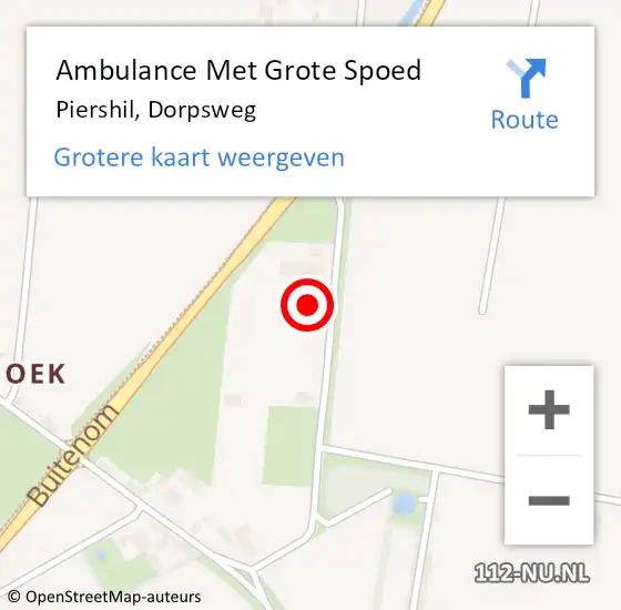 Locatie op kaart van de 112 melding: Ambulance Met Grote Spoed Naar Piershil, Dorpsweg op 11 november 2024 13:30