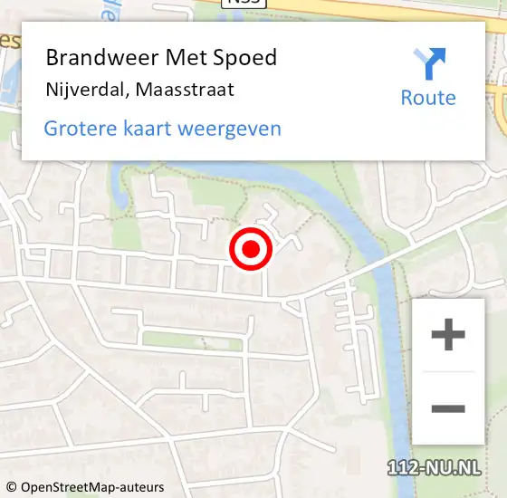 Locatie op kaart van de 112 melding: Brandweer Met Spoed Naar Nijverdal, Maasstraat op 11 november 2024 14:29