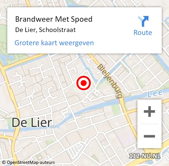 Locatie op kaart van de 112 melding: Brandweer Met Spoed Naar De Lier, Schoolstraat op 11 november 2024 15:11