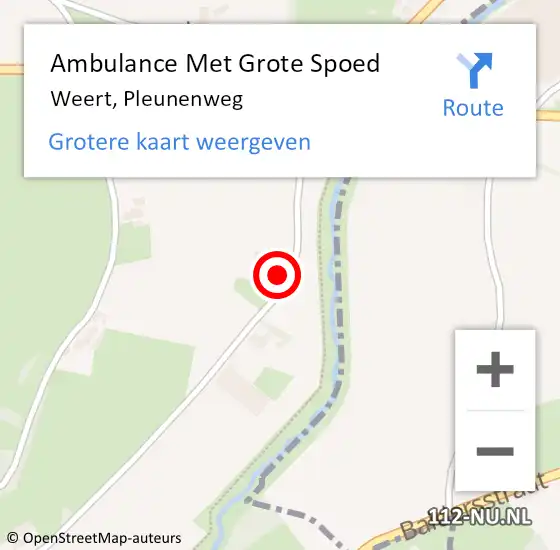 Locatie op kaart van de 112 melding: Ambulance Met Grote Spoed Naar Weert, Pleunenweg op 11 november 2024 15:45