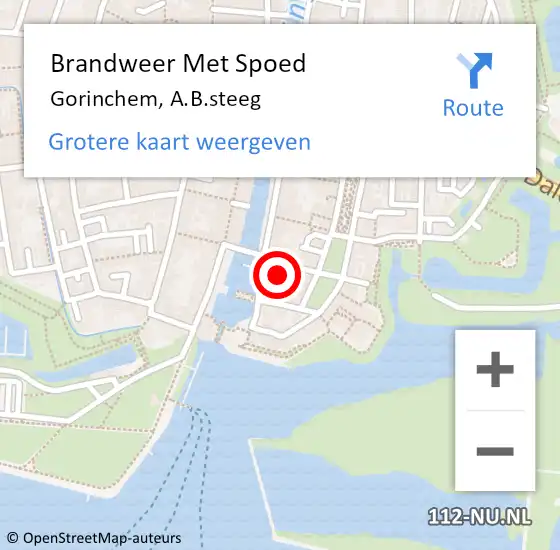 Locatie op kaart van de 112 melding: Brandweer Met Spoed Naar Gorinchem, A.B.steeg op 11 november 2024 15:53