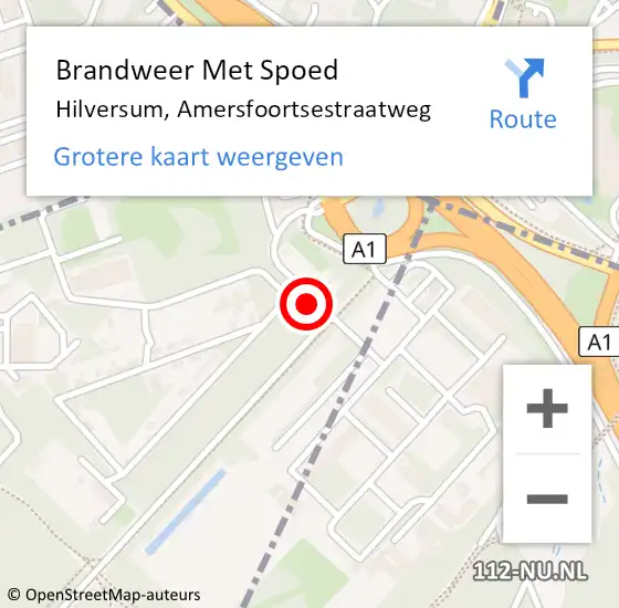 Locatie op kaart van de 112 melding: Brandweer Met Spoed Naar Hilversum, Amersfoortsestraatweg op 11 november 2024 15:53