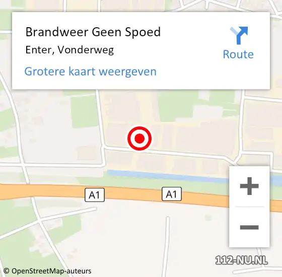 Locatie op kaart van de 112 melding: Brandweer Geen Spoed Naar Enter, Vonderweg op 11 november 2024 15:53