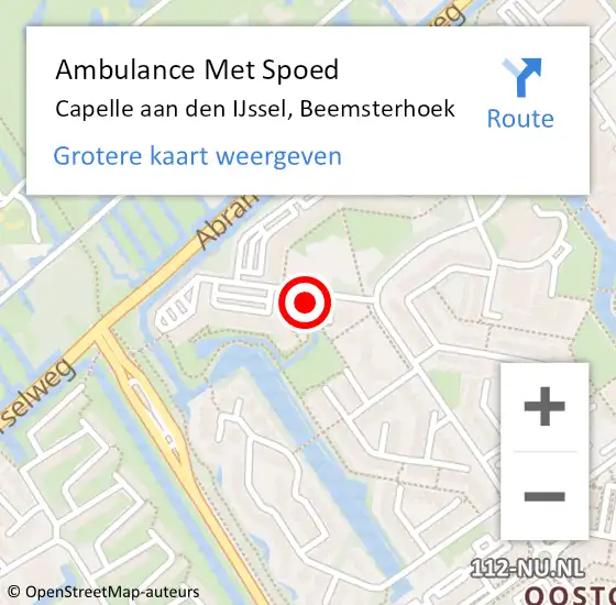 Locatie op kaart van de 112 melding: Ambulance Met Spoed Naar Capelle aan den IJssel, Beemsterhoek op 11 november 2024 15:59