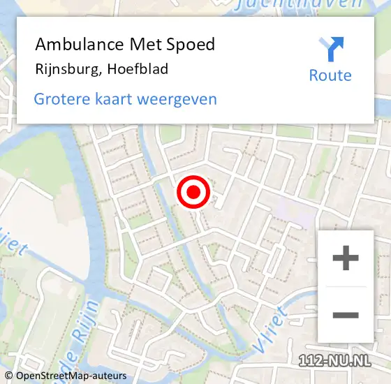 Locatie op kaart van de 112 melding: Ambulance Met Spoed Naar Rijnsburg, Hoefblad op 11 november 2024 16:07