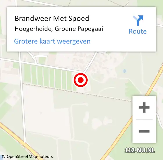 Locatie op kaart van de 112 melding: Brandweer Met Spoed Naar Hoogerheide, Groene Papegaai op 11 november 2024 16:12