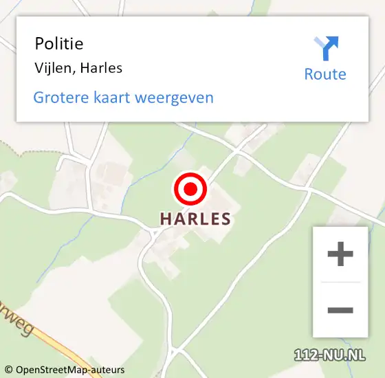 Locatie op kaart van de 112 melding: Politie Vijlen, Harles op 11 november 2024 16:28