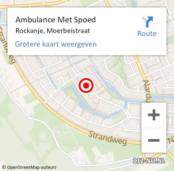 Locatie op kaart van de 112 melding: Ambulance Met Spoed Naar Rockanje, Moerbeistraat op 11 november 2024 16:29