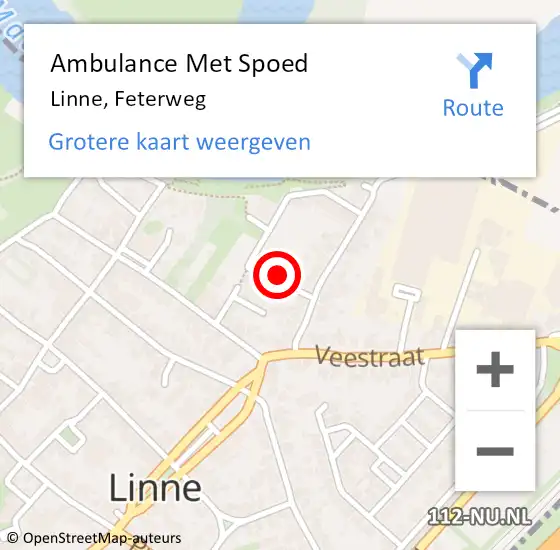 Locatie op kaart van de 112 melding: Ambulance Met Spoed Naar Linne, Feterweg op 11 november 2024 16:42