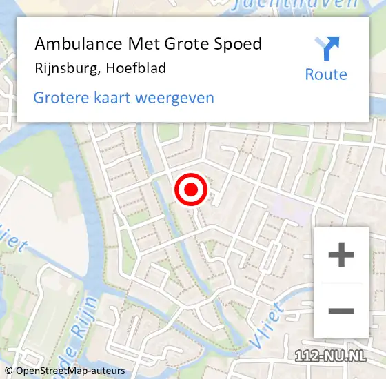 Locatie op kaart van de 112 melding: Ambulance Met Grote Spoed Naar Rijnsburg, Hoefblad op 11 november 2024 16:42